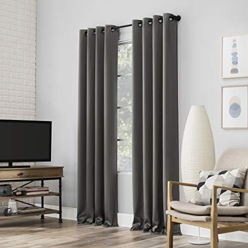 Sun Zero Nordic 2-pack Theater Grade Extreme 100% Blackout Grommet Curtain Panel Pair, 52