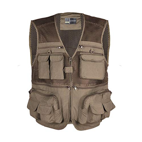 LOOGU Outdoor Fly Fishing Vest with Multi-Pockets For Fishing,Hunting, Hiking, Climbing, Traveling, Photography