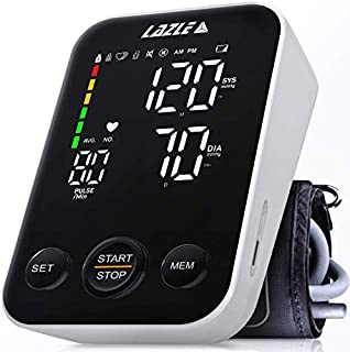 2021 Blood Pressure Monitor by LAZLE - Automatic Upper Arm Machine & Accurate Adjustable Digital BP Cuff Kit - Voice Broadcast & Largest Backlit Display - 240 Sets Memory, Carrying Case,Batteries