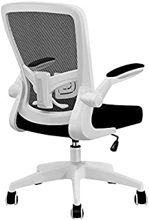 Office Chair, FelixKing Ergonomic Desk Chair with Adjustable Height and Lumbar Support Swivel Lumbar Support Desk Computer Chair with Flip up Armrests for Conference Room (White)