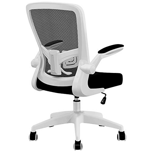 Office Chair, FelixKing Ergonomic Desk Chair with Adjustable Height and Lumbar Support Swivel Lumbar Support Desk Computer Chair with Flip up Armrests for Conference Room (White)