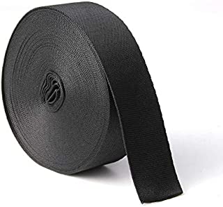 JIAKAI 1 Inch Wide 10 Yards Nylon Heavy Duty Webbing StrapPolypropylene Heavy Straps for Bags, Hammocks, Outdoor Climbing and DIY Making Luggage Strap, Pet Collar, Backpack RepairingBlack