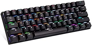 Motospeed Wired/Wireless 3.0 Mechanical Keyboard 60% Compact 61 Keys RGB Backlit Type-C Gaming/Office Keyboard for PC/Mac/Linux/iPad/iPhone/Smartphone/Laptop Blue Switch