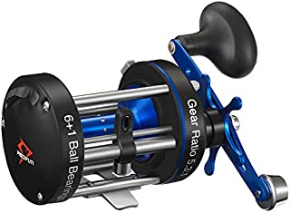 Piscifun Chaos XS Baitcasting Reel Round Reel Reinforced Metal Body Conventional Reels for Catfish, Musky, Bass, Pike, Saltwater Inshore Surf Fishing Reel (60 Left Handed)