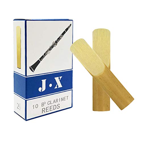 B flat Clarinet Reeds 2.5,Bb Clarinet Reeds Strength 2.5 Cutted Precisely Smooth Surface Without The Coarse For Clarinet Box of 10