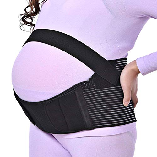 Maternity Support Belt RTDEP Pregnancy Belt Support Brace Pregnancy Abdominal Binder, Back/Waist/Abdomen Maternity Belt Adjustable Baby Belly Band(Black,XXL)