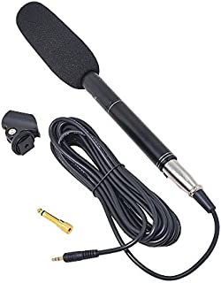 Bestshoot Condenser Interview Microphone Photography Shotgun Mic for Video Camcorders DSLR DV Camcorder 11 inches/27cm Camera Microphone with Metal Holder, Anti-Wind Foam Cap XLR Cable