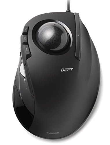 ELECOM Wired Finger-Operated Trackball Mouse EX-G Series 8-Button Function with Smooth Tracking, Precision Optical Gaming Sensor (M-DT2URBK)