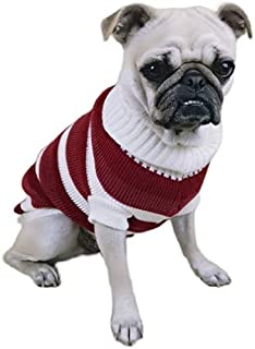 Dog Sweaters for Small Dogs Turtleneck Winter Clothes Boy Girl Small Medium Breed,Baby Extra Tiny XSmall Teacup Dog Cat Supplies Clothing (M-Legnth 13.86.3-7.2 lb)