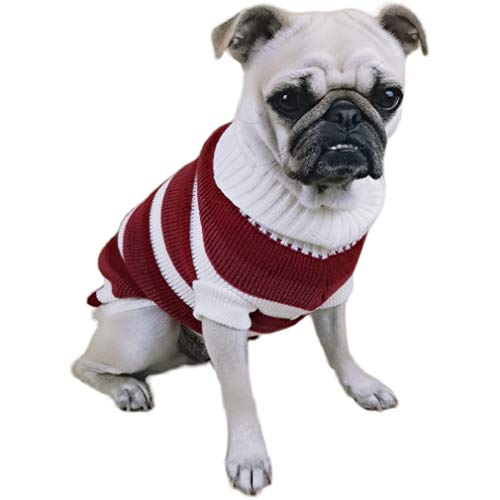 Dog Sweaters for Small Dogs Turtleneck Winter Clothes Boy Girl Small Medium Breed,Baby Extra Tiny XSmall Teacup Dog Cat Supplies Clothing (M-Legnth 13.86.3-7.2 lb)