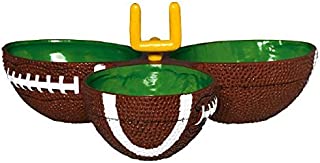 Amscan 434393 Football Condiment Party Dish | 1 piece,Green/Brown