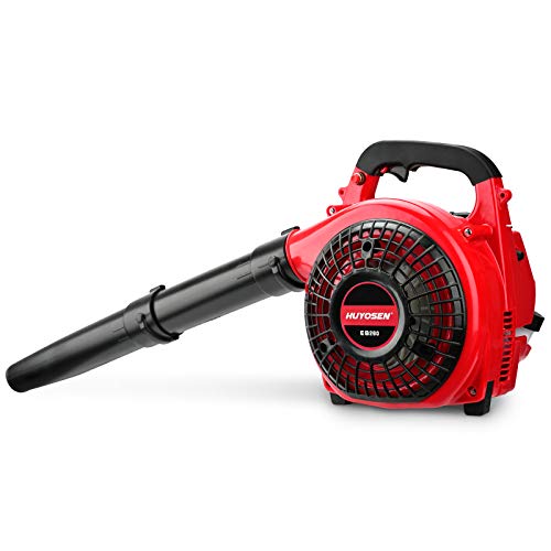 HUYOSEN Leaf Blowers 2-Cycle Engine 26CC Gas Blower Cordless Handheld Gasoline Blower with Nozzle Extension for Lawn Care,Double Length Blow Lightweight Leaf Sweeper Red Black