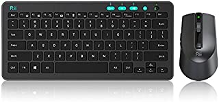 Rii RKM709 2.4 Gigahertz Ultra-Slim Wireless Keyboard and Mouse Combo, Multimedia Office Keyboard for PC, Laptop and Desktop,Business Office