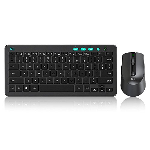 Rii RKM709 2.4 Gigahertz Ultra-Slim Wireless Keyboard and Mouse Combo, Multimedia Office Keyboard for PC, Laptop and Desktop,Business Office