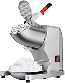 VIVOHOME 11 Inch Height Electric Dual Blades Ice Crusher Shaver Snow Cone Maker Machine Silver 143lbs/hr for Home and Commercial Use