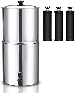 joypur High Capacity Gravity-Fed Water Filter System with 3 Purification Filters for Home Camping Travel Outdoor Activities Emergencies