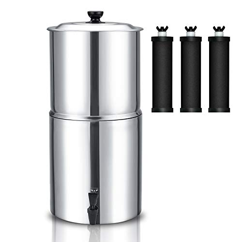 joypur High Capacity Gravity-Fed Water Filter System with 3 Purification Filters for Home Camping Travel Outdoor Activities Emergencies