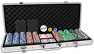 Da Vinci Professional Casino Del Sol Poker Chips Set with Case (Set of 500), 11.5gm, with Upgraded Case, 2 Decks of Playing Cards, Cut Cards and Dealer Buttons