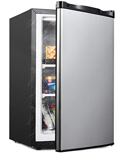 PROICER Mini upright Freezer for Compact Space Small Freezer (Stainless Steel, 3.0 cubic feet)