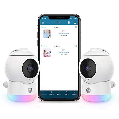 Motorola Peekaboo Twin Cameras WiFi 1080p Video Baby Monitor - Multi-Color Night Light, Two-Way Audio, Infrared Night Vision  360 Degree Remote Pan Scan and Digital Zoom/Tilt, Soothing Sounds