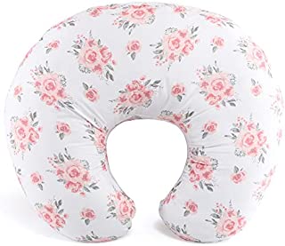 The Peanutshell Pink Floral Nursing Pillow for Breastfeeding | Pillow & Nursing Pillow Cover for Baby Girls