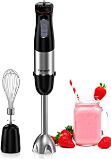 homgeek Immersion Hand Blender, 500W 6-Speed Stainless Steel Stick Blender with Egg Beater, for Soups, Sauces, Smoothies, Puree Infant Food, BPA-Free, Black