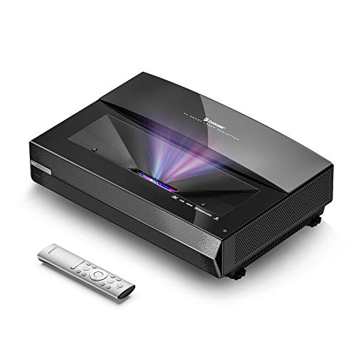 Bomaker 2021 4K Ultra Short Throw Projector | Tri-Laser TV Home Theater Projector with HDR 10, MEMC | 2500 ANSI Lumens | Quiet Operation 25dB | 30,000 Hours | 15,000:1 Dynamic Contrast Ratio