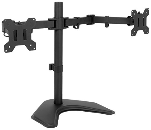 VIVO Full Motion Dual Monitor Free-Standing Desk Stand VESA Mount, Double Joints, Holds 2 Screens up to 32 inches, STAND-V102K