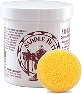 Ray Holes Saddle Butter with Leathercraft Applicator Sponge Included, Ideal for Use on Saddles, Boots, Chaps, Gun Scabbards, Luggage, Holsters, Bridles and Tooled Leather and More, Pint Size