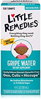 Little Remedies Gripe Water-No Alcohol, Sodium Bicarbonate, Artificial Color & Gluten Free-Safe for Newborns-4 oz Bottle