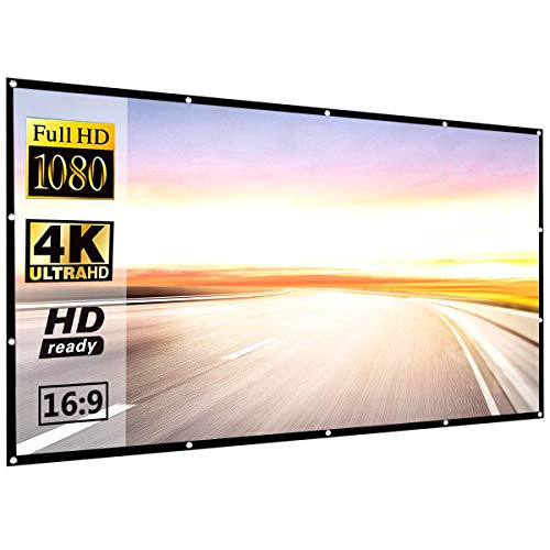 Projector Screen 120 inch 16:9 HD Foldable Anti-Crease Portable Projection Movies Screen for Home Theater Outdoor Indoor Support Double Sided Projection by P-JING