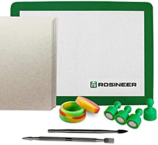 Rosineer Heat Press Starter Kit with Silicone Mat, Tools, Parchment Paper, Collection Jar, and Magnet Pins