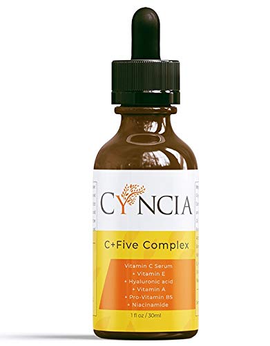 CYNCIA Clear Skin Serum, Age-Defying Formula for Acne-Prone skin with 20% Vitamin C, Pro-Vitamin B5, Niacinamide, Vitamin E & Hyaluronic Acid for Blemish-Free, Radiant Skin. 1oz