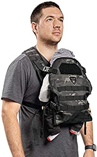 TBG - Mens Tactical Baby Carrier for Infants and Toddlers 8-33 lbs - Compact (Black Camo)