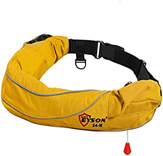 Eyson Inflatable Life Jacket Life Vest Life Ring Belt Pack Waist Bag Manual (600 Yellow)