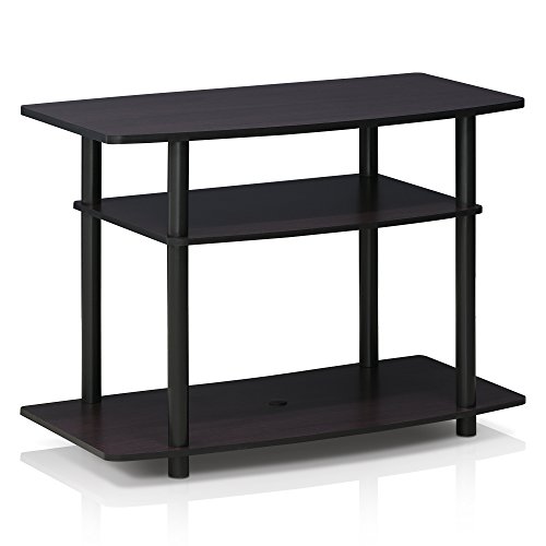 Furinno Turn-N-Tube No Tools 3-Tier TV Stands, Dark Walnut