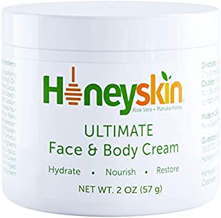 Hydrating Manuka Honey Face and Body Moisturizing Cream - Facial Firming Skin Care - Dark Circles and Puffy Eyes - Skin Tightening - Dry Skin Lotion, Cracked Hands - Natural Aloe and Coconut Oil (2 oz)