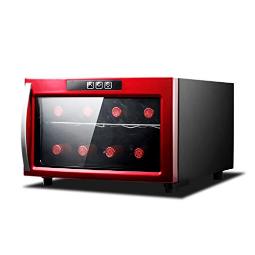 Wine Cooler Tx 8-Bottle Single-Zone in Red | Counter Top Wine Cellar | Quiet Operation Fridge | Touch Temperature Control | Stainless Steel Shelf