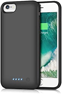 Gixvdcu Battery Case for iPhone SE(2020)/6/6s/7/8,6000mAh Portable Charger Case Protective External Battery Pack Rechargeable Charging Cover for iPhone SE(2020)/6/6s/7/8 (4.7inch)- Black