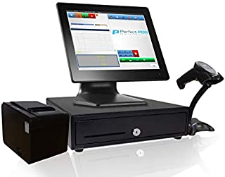 Retail Point of Sale System - Includes Touchscreen PC, POS Software (Retail POS Monthly), Receipt Printer, Barcode Scanner, Cash Register Drawer