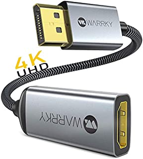 DisplayPort to HDMI Adapter 4K UHD, WARRKY 1440p / 2K @60Hz, 1080p @120Hz Uni-Directional High-Speed DP to HDMI Converter, Upgrading Gaming&Home Office with Dell, HP, Oculus Rift, Nvidia. Passive