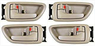 Eynpire 8088 Interior Inside Front / Rear Left Driver Side & Right Passenger Side Set of 4 Door Handle Beige for 2001-2007 Toyota Sequoia; 2004-2006 Toyota Tundra - Crew Cab ONLY