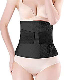 Moolida Postpartum Girdle C Section Recovery Belly Band Wrap Belt Corset Waist Trainer After Pregnancy Surgery(S/M) Black