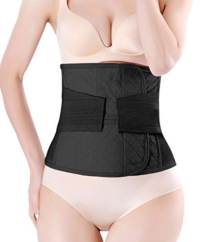 Moolida Postpartum Girdle C Section Recovery Belly Band Wrap Belt Corset Waist Trainer After Pregnancy Surgery(S/M) Black