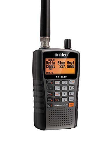 Uniden Bearcat BC125AT Handheld Scanner, 500-Alpha-Tagged Channels, Close Call Technology, PC Programable, Aviation, Marine, Railroad, NASCAR, Racing, and Non-Digital Police/Fire/Public Safety.