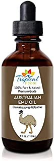 100% Pure Australian Fully Refined Emu Oil 4 oz - Grade A Premium Undiluted Natural Moisturizer For Skin, Hair Growth, Piercings, Scars, Face, Feet, Nails, Pain Relief, Joint by Tropical Holistic