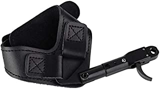 Zerone Hardcore Buckle Foldback,Portable Archery Compound Bow Release Caliper Adjustable with Foldback Design -Wrist Strap Aid Trigger (Black-Billed)