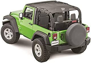 MasterTop Freedom Mesh Bimini Plus Top in Black| Compatible with 2007-2018 Jeep JK 2 Dr Wrangler Vehicles|No Need to Remove When Replacing Hard Top|14221301