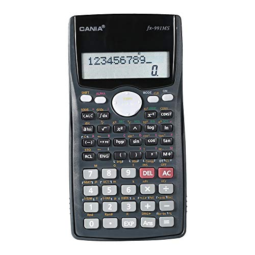 KKmoon Scientific Calculator Counter 401 Functions Matrix Dot Vector Equation Calculate Solar and Battery Dual Powered 2 Line Display Business Office Middle High School Student SAT/AP Test Calculate