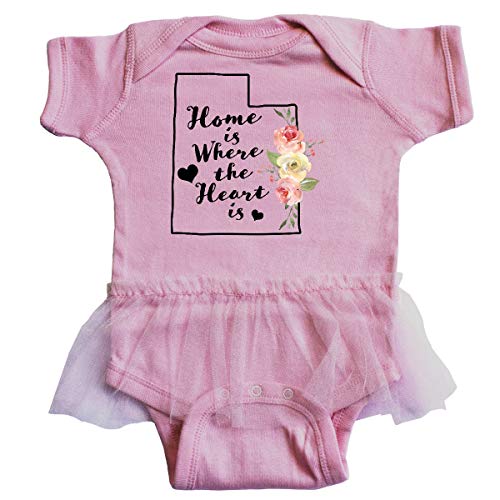 inktastic Utah Home is Where The Heart Infant Tutu Bodysuit 24 Months Pink 39115